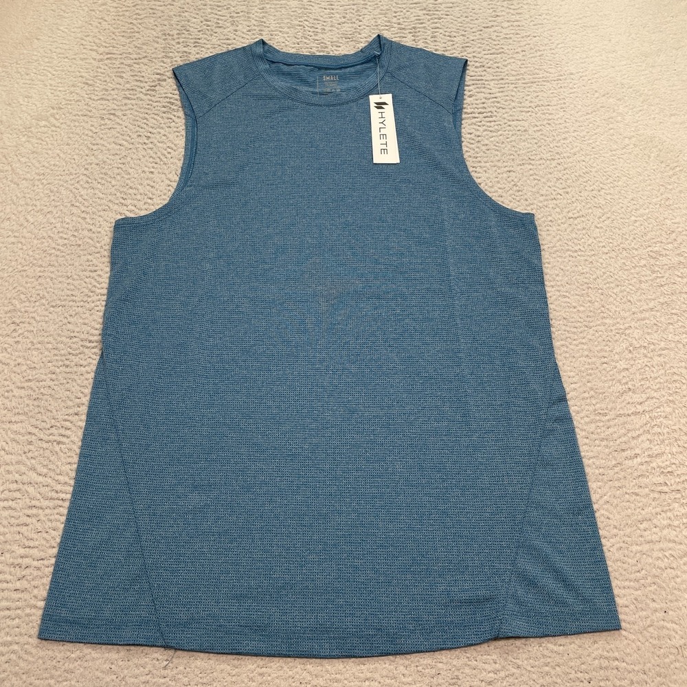 NWT HYLETE Mens Align Blue Tank Top‎ Size Small Muscle tee Odor control